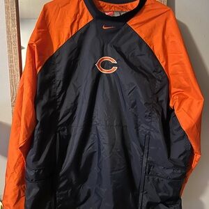 Nike Navy and Orange Chicago Bears Pullover Windbreaker